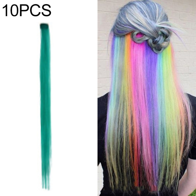 

10 PCS Chemical Fiber Wig One-Step Gradient Color Single Card Wig, Stretched Length:24inches(40#)