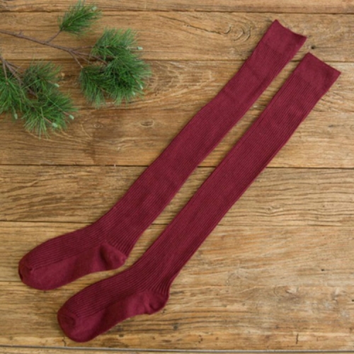 

Girl Over Knee High Socks Spring Autumn Winter Warm Knit Soft Thigh High Long Socks Loose Socks, Size:One Size(Red Wind)
