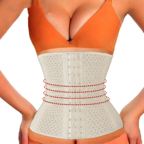 

13-Buckle Belly Belt Hollowing Out Strong Waist Shaping Shaping Stomach Girdle Ladies Postpartum Corset Belt(White)