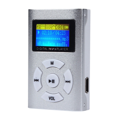 

Portable TF (Micro SD) Card Slot MP3 Player with LCD Screen(Silver)