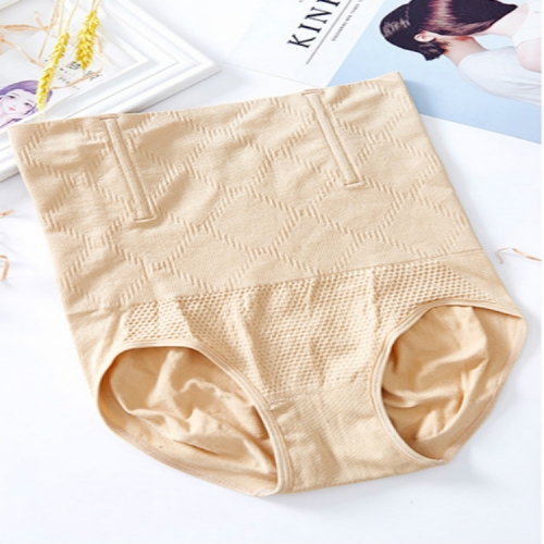 

High Waist Seamless Shaping Abdomen Tights Underwear Postpartum Repair Body Shaping Hips, Size:M(Khaki)