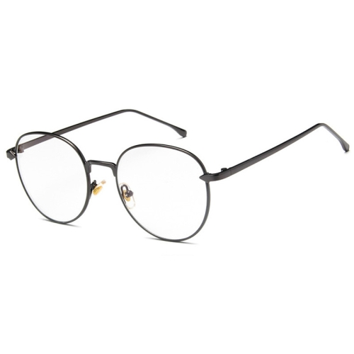 

Retro Simple Round Frame Plain Glass Spectacles(Gun Gray)