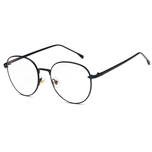 

Retro Simple Round Frame Plain Glass Spectacles(Black)
