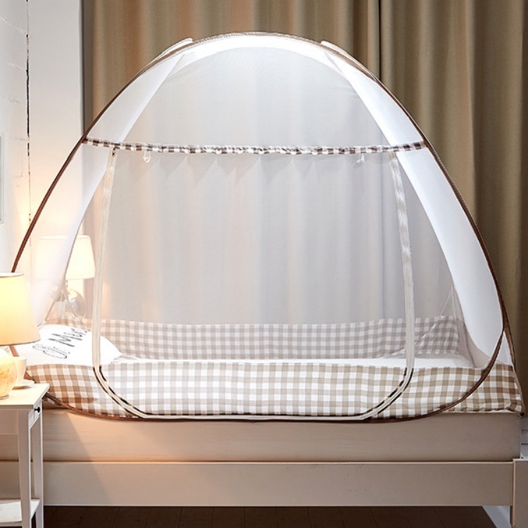 

Student Dormitory Free Installation of Zippers and Single Door Mosquito Nets, Size:150x200x150 cm, Color:English Lange Light Brown