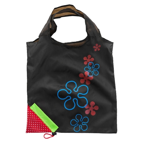 

2 PCS Creative Strawberry Shopping Reusable Folding Reusable Grocery Shopping Bag(Black)