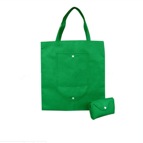 

2 PCS Foldable Shopping Bag Reusable Non-woven Shoulder Bags Tote Grocery Bags Pouch, Size:26x33x10cm(Green)