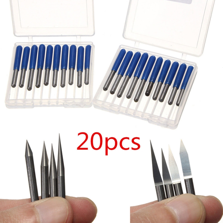 

20pcs 3.175mm Carbide PCB Engraving Bits 10/15/20/30 Degree