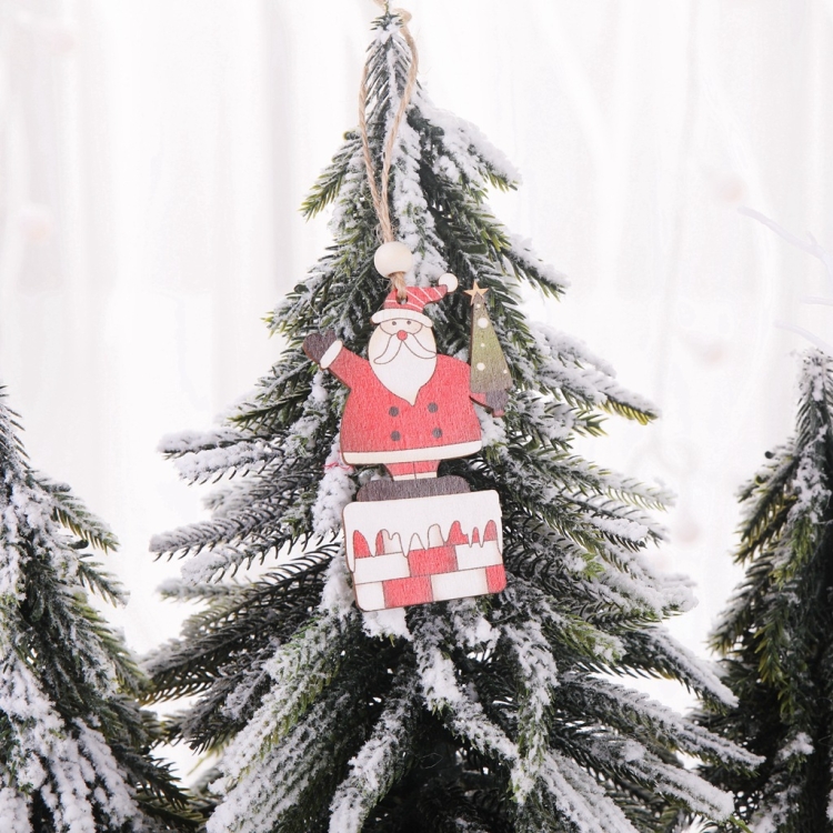 Style B 40 inch Christmas Double Layers Linen Tree Skirt Ornaments Snowman Santa Reindeer Decoration