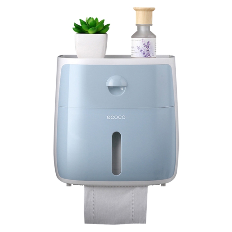 

Household Creative Plastic Toilet Paper Holder with Double Drawers Waterproof Bath Toilet Paper Storage Box(Blue)