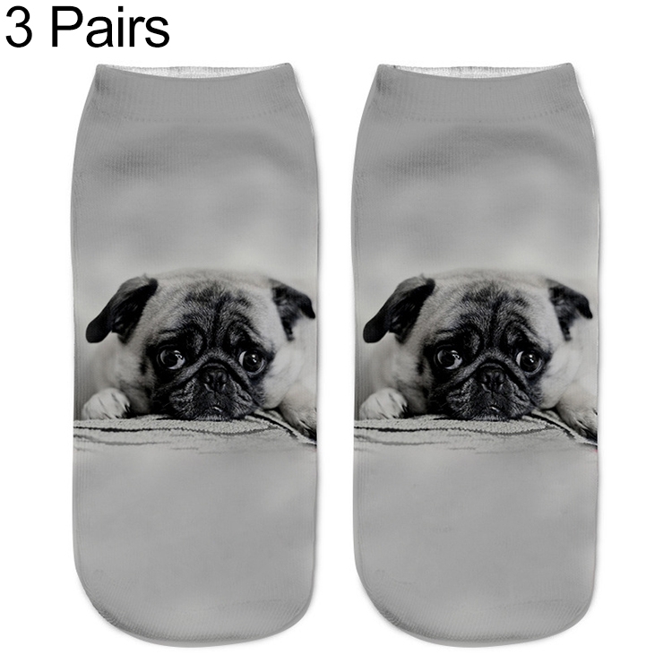 

3 Pairs Animal Pattern 3D Printed Socks(568)