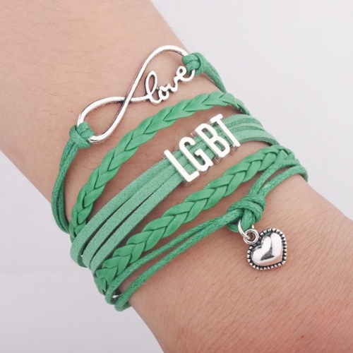 

LGBT Words Rainbow Bracelet(Green)