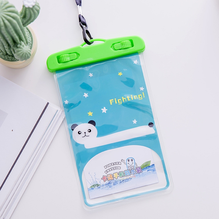 

10 PCS Large Outdoor Photo Transparent Waterproof Cartoon Mobile Phone Bag, Style:Little White Cat
