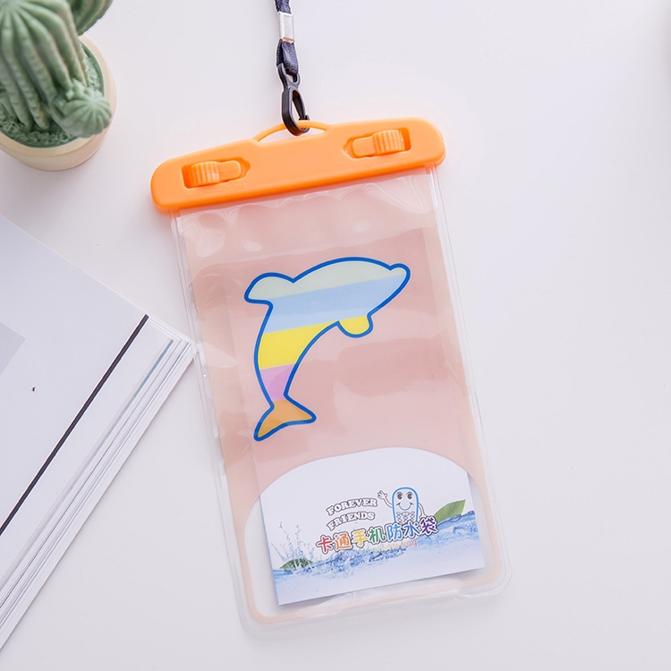 

10 PCS Large Outdoor Photo Transparent Waterproof Cartoon Mobile Phone Bag, Style:Dolphin