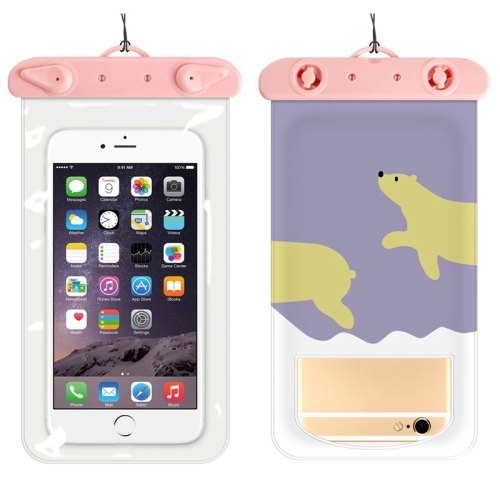 

10 PCS Girly Heart Thickened Cartoon Phone Waterproof Bag(Polar Bear)