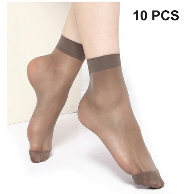 

10 Pairs Unisex Summer Socks Transparent Velvet Stockings(Gray)