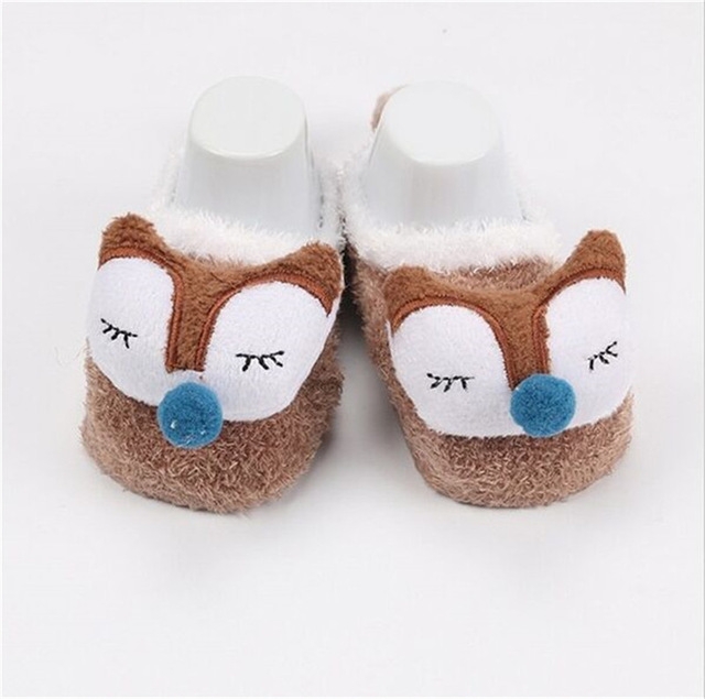 

Newborn Cute Cartoon Soft Socks Animal Patter Baby Socks, Size:M(Brown Fox)