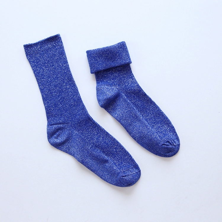 

Ladies Fashion Pile Socks Autumn Winter Sequin Tube Socks, Size:One Size(Royal Blue)