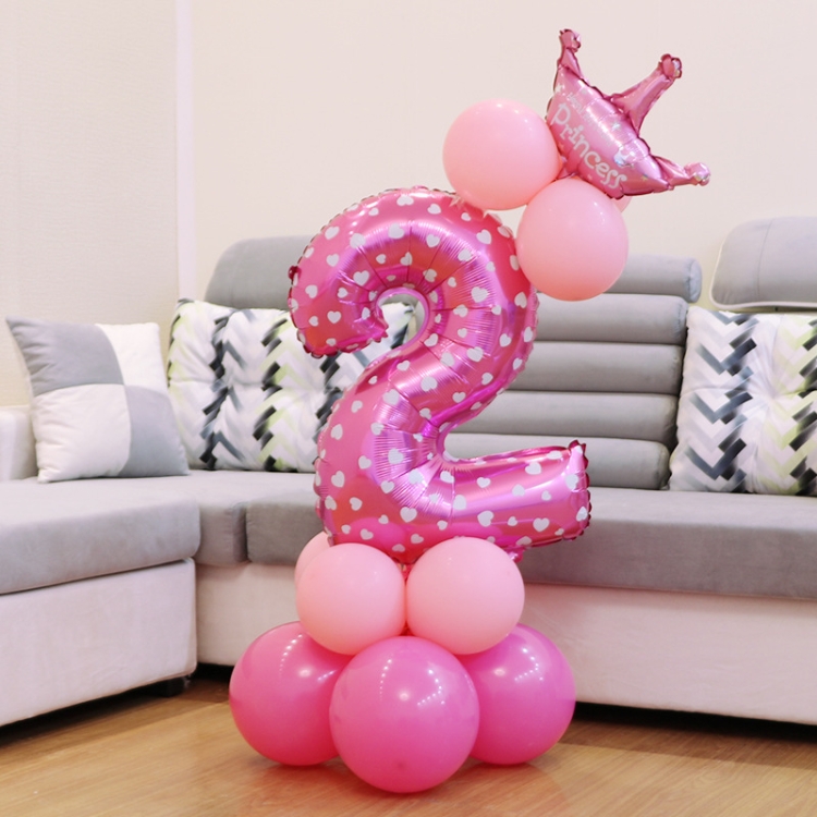 

Number Foil Balloon Happy Birthday Decoration(Pink)