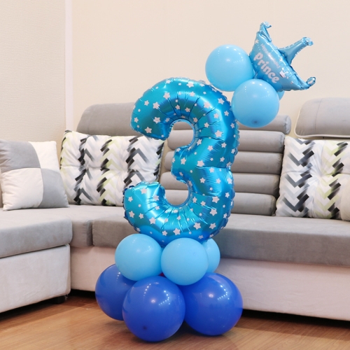 

Number Foil Balloon Happy Birthday Decoration(Blue)