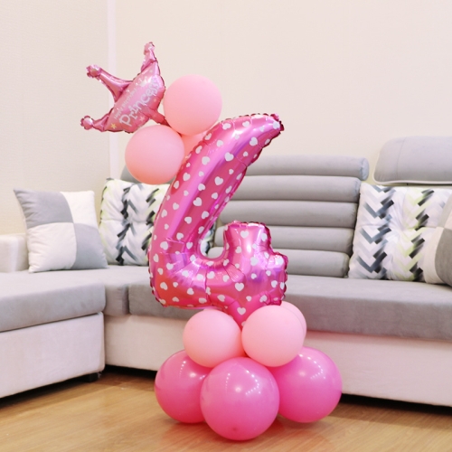 

Number Foil Balloon Happy Birthday Decoration(Pink)