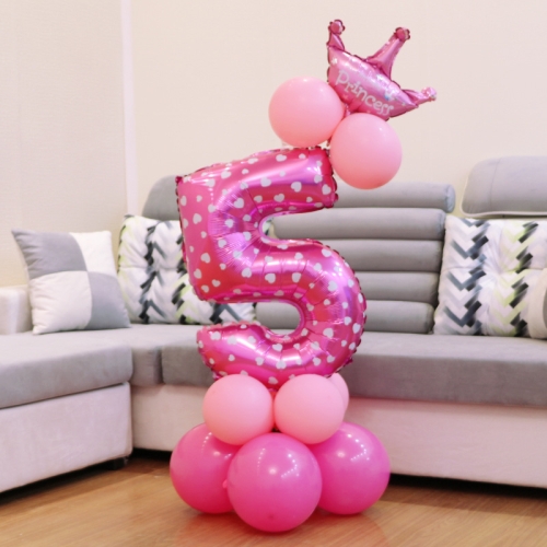 

Number Foil Balloon Happy Birthday Decoration(Pink)