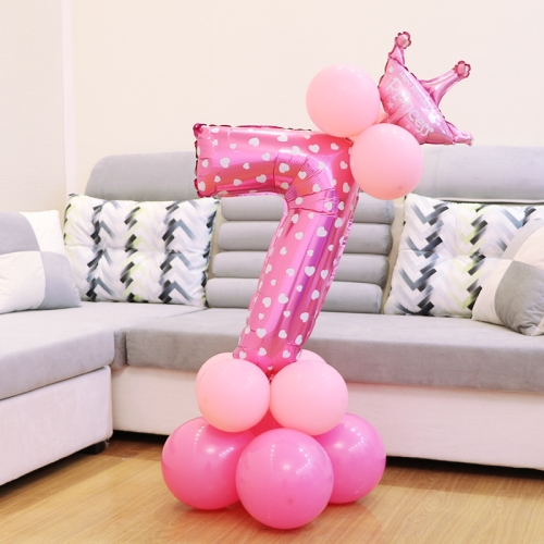 

Number Foil Balloon Happy Birthday Decoration(Pink)