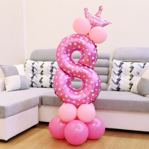 

Number Foil Balloon Happy Birthday Decoration(Pink)