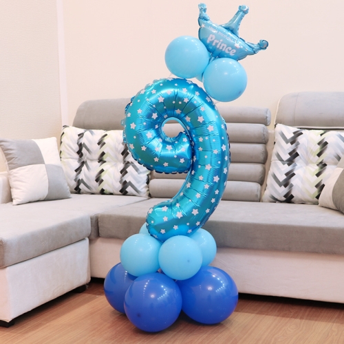 

Number Foil Balloon Happy Birthday Decoration(Blue)