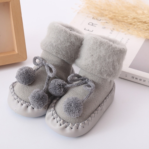 

Winter Baby Warmer Floor Socks Anti-Slip Baby Step Socks, Size:11cm(Gray)