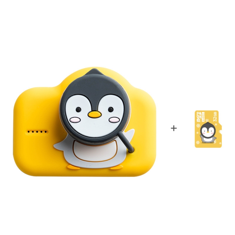 

Polar Species Photographable Video HD Portable Cartoon Mini Children Camera, Style:Camera + 16GB TF Card(Yellow)