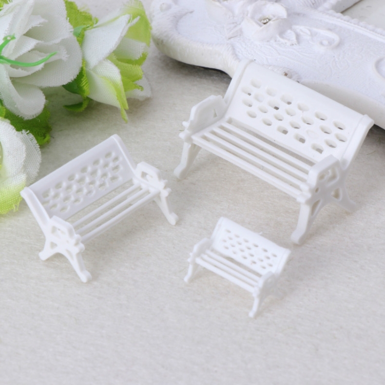 

2 Sets Miniature Landscape Decoration Ornaments Benches(White)