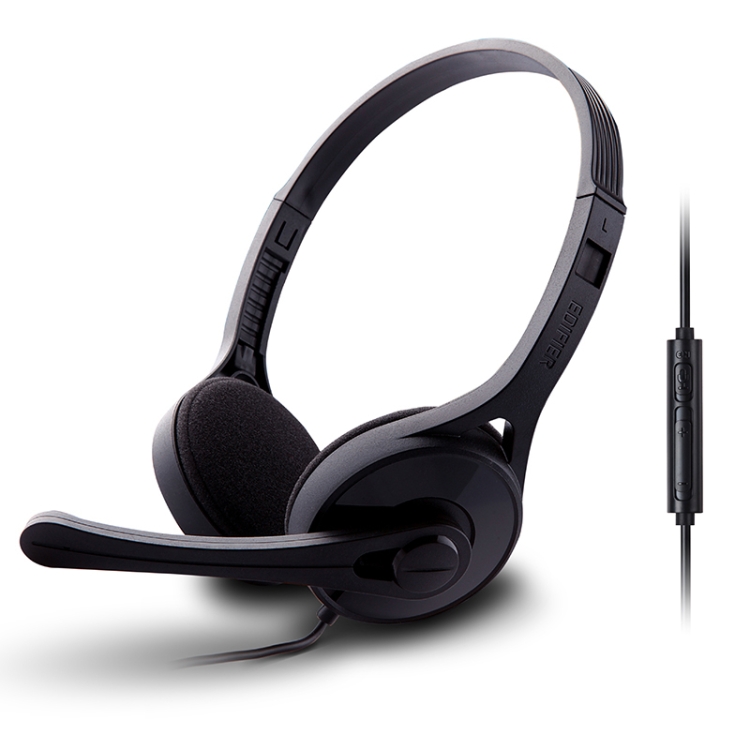 

Edifier K550 3.5mm Plug Wired Wire Control Stereo Computer Game Headset with Microphone, Cable Length: 2m(Elegant Black)