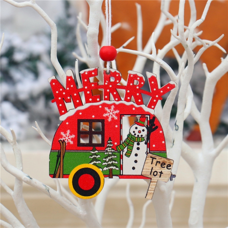 

5 PCS Christmas Ornaments Christmas Tree Painted Pendant(Snowman)