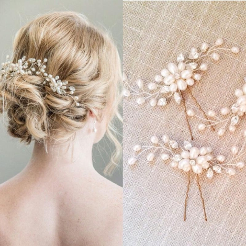 

2PCS Festival Wedding Hair Accessories Bridal Hair Stick Floral Hairpin Beautiful Headdress Plait Hair Clip Vine Accessories