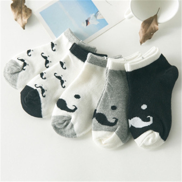 

5 Pairs Cute Cotton Baby Boat Socks Children Socks, Size:1-3 years old(c768)