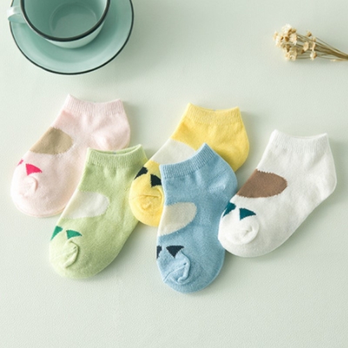 

5 Pairs Cute Cotton Baby Boat Socks Children Socks, Size:4-6 years old(c769)