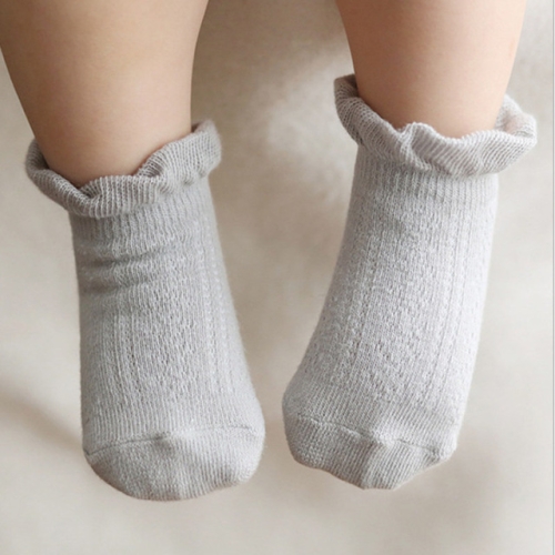 

Girls Boys Cotton Summer Autumn Newborns Toddler Anti-Slip Socks, Kid Size:S(Grey)