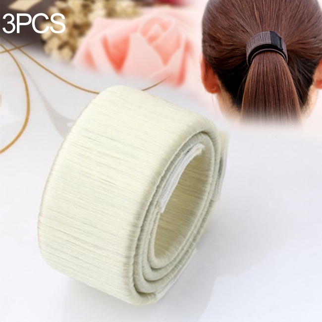 

3PCS Magic Bun Women Synthetic Wig Headwear Donuts Bud Ball Twist Magic DIY Bun Maker Tools(beige)