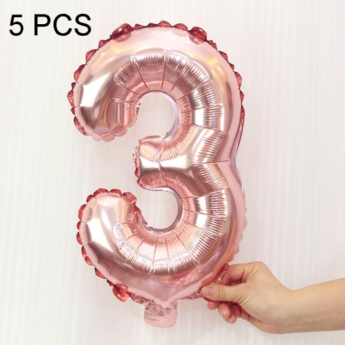 

5 PCS 16 Inch Number Foil Balloons Happy Birthday Party Wedding Balloons