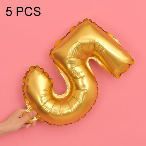 

5 PCS 16 Inch Number Foil Balloons Happy Birthday Party Wedding Balloons