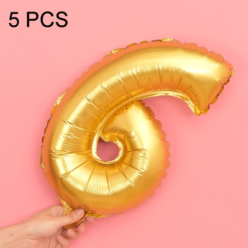 

5 PCS 16 Inch Number Foil Balloons Happy Birthday Party Wedding Balloons