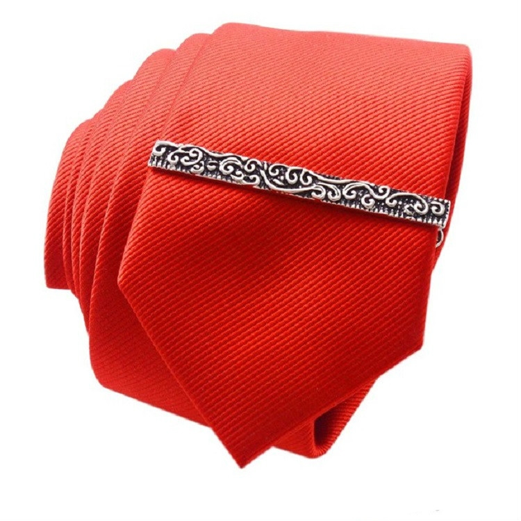 

Metallic Simple Retro Roma Textured Collar Tie Clip for Men(Black)