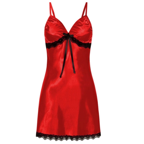 

3 PCS Sling Lace Sexy Perspective Lingerie Nightdress, Size:S(Red)