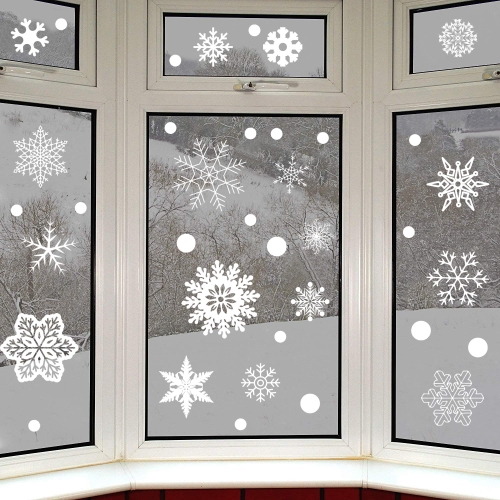 

10 PCS Christmas Snowflake Wall Stickers New Year Shop Window Decoration Stickers Glass Cabinet Door Stickers