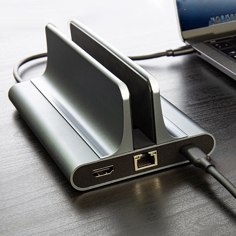 

Vaydeer SZ206 Laptop Vertical Storage Docking Station Bracket Type-C USB HUB