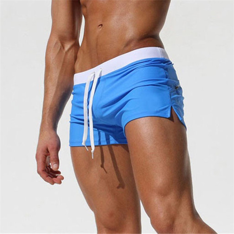

Back Pocket Flat Shorts Summer Beach Swim Shorts for Men, Size:S(Royal blue)