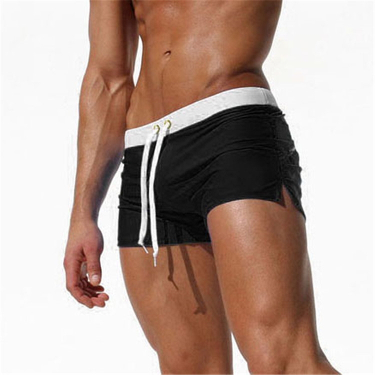 

Back Pocket Flat Shorts Summer Beach Swim Shorts for Men, Size:S(Black)