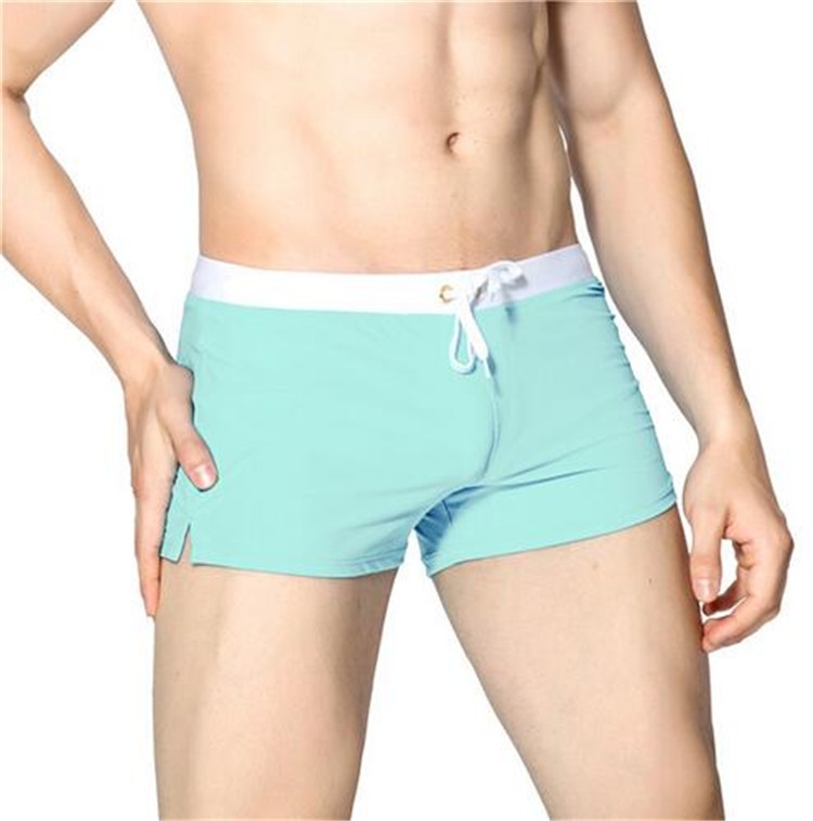 

Back Pocket Flat Shorts Summer Beach Swim Shorts for Men, Size:M(Light blue)