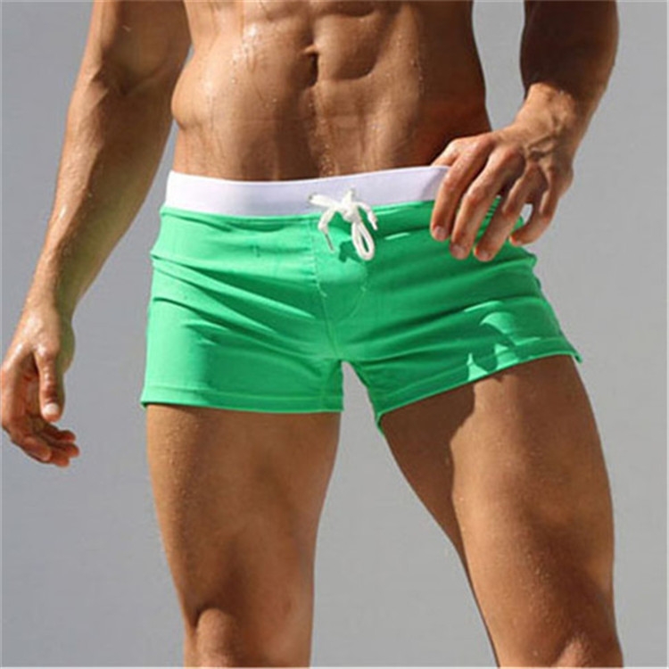 

Back Pocket Flat Shorts Summer Beach Swim Shorts for Men, Size:L(Lake Green)