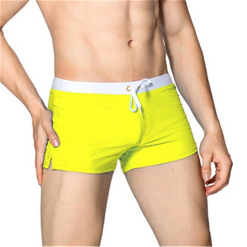 

Back Pocket Flat Shorts Summer Beach Swim Shorts for Men, Size:L(Yellow)